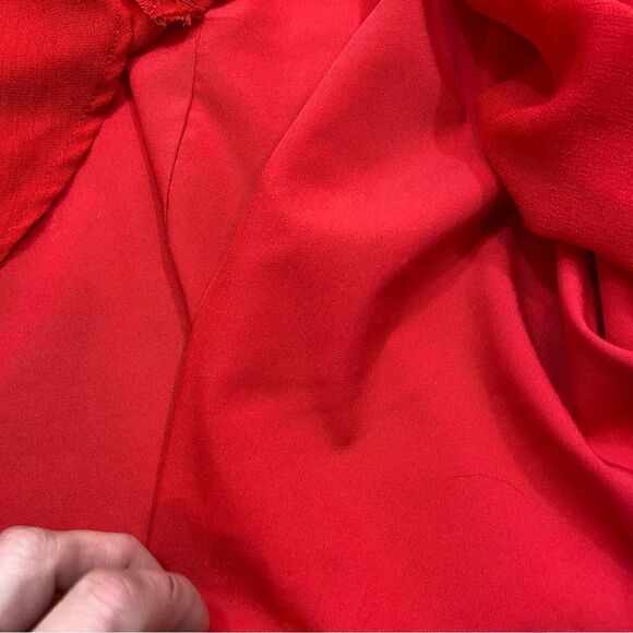 The Impeccable Pig Brand Red Tie Front Baby Doll Dress Size Large - Picture 10 of 13